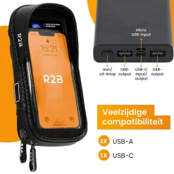R2B Fahrrad-Handyhalterung + Powerbank 10.000 mAh