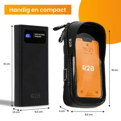 R2B Fahrrad-Handyhalterung + Powerbank 10.000 mAh
