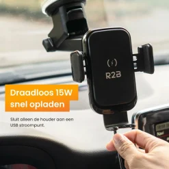 R2B Handyhalterung Auto mit kabellosem Ladegerät - Black