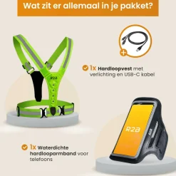 R2B Handyhalterung Joggen + Laufweste mit Beleuchtung