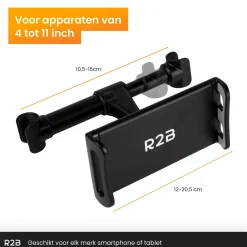 R2B Robuste Auto-Tablethalterung für die Kopfstütze