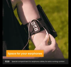 R2B Sportarmband 360 Grad Rotation - bis 6,5 Zoll - Silber