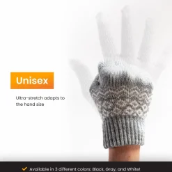 R2B Touchscreen Handschuhe Winter Herren & Damen - weiß