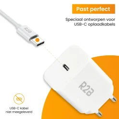 R2B 20W Weißes USB-C-Ladegerät