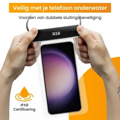 R2B Wasserdichte Telefonhülle mit Kabel - 2 Stück