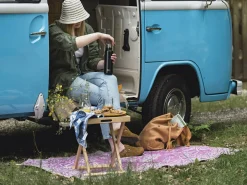 Rebel Outdoor blauer Hocker mit Tablett