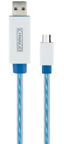 Schwaiger 0,8 Meter leuchtendes Micro USB Sync und Ladekabel