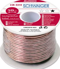 Schwaiger LSK3410 10 Meter 0,75mm Transparentes Lautsprecherkabel