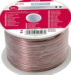 Schwaiger LSK3425 25 Meter 1,5mm Transparentes Lautsprecherkabel