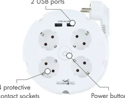 Schwaiger Mehrfachsteckdose 4-fach mit 2x USB Ladeports