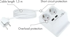 Schwaiger USB Tischsteckdose mit Smartphone Halterung