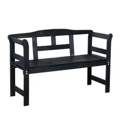 SenS-Line Friesen Schwarz Holz Gartenbank 133x40x75 cm