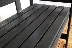 SenS-Line Friesen Schwarz Holz Gartenbank 133x40x75 cm