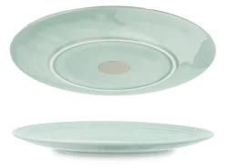Silwy 23 cm Set von 2 Magnet-Porzellanteller - Cyan