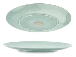 Silwy 26 cm Set von 2 Magnet-Porzellanteller - Cyan