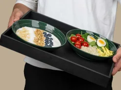 Silwy ⌀21 cm Set von 2 Magnet-Porzellan-Food-Bowls - Green