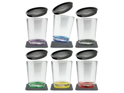 silwy 6er Set Magnet-Trinkbecher Multicolour mit Deckel