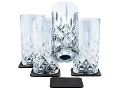 Silwy 4er-Set magnetische Longdrink Kristallgläser