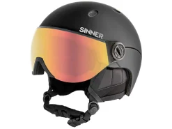 Sinner Titan Black Red Skihelm mit Visier