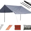 SKANDIKA 3 x 3 Meter Sonnensegel Set mit Teleskopstangen