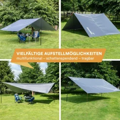 SKANDIKA 3 x 3 Meter Sonnensegel Set mit Teleskopstangen