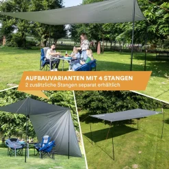 SKANDIKA 3 x 3 Meter Sonnensegel Set mit Teleskopstangen