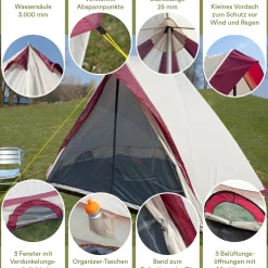 Skandika Comanche 8 Campingzelt (sand/rot)