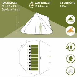 Skandika Comanche 8 Campingzelt (sand/rot)