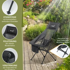Skandika Compact Campingstuhl - Black