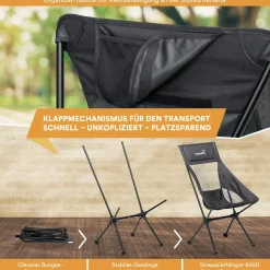 Skandika Compact Campingstuhl - Black