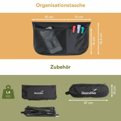 Skandika Compact Campingstuhl - Black