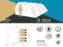 Skandika Egersund 5 XL Sleeper Protect Tunnelzelt