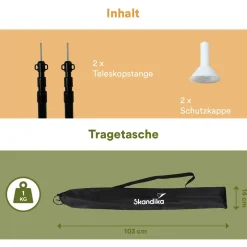 Skandika 2er-Set ausziehbarer Aufstellstangen