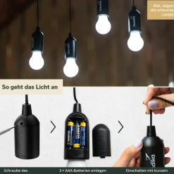 Skandika Narvik 4er-Set LED-Camping-Hängelampen