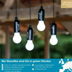 Skandika Narvik 4er-Set LED-Camping-Hängelampen