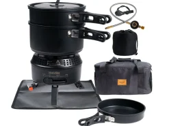 Skandika Rask Hybrid Gas/Strom Campingkocher - Black