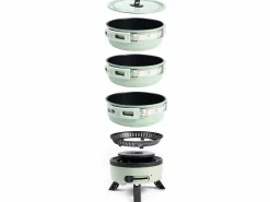 Skandika Rask Hybrid Gas/Strom Campingkocher - Green