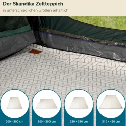 Skandika Softtouch-Fleece Zeltteppich - 300 x 300 cm