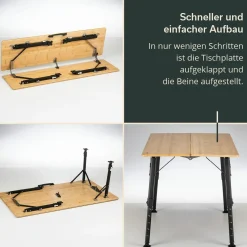 Skandika Tobro Bambus Campingtisch - 120 x 70 cm