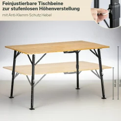 Skandika Tobro Bambus Campingtisch - 120 x 70 cm
