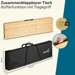 Skandika Tobro Bambus Campingtisch - 120 x 70 cm