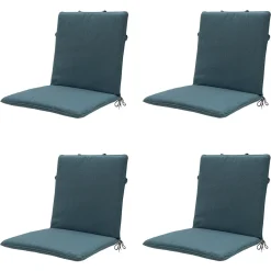 Stapelbare Stuhlkissen Madison Sea, blau, Canvas, Öko+, 4er-Set