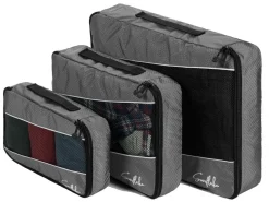 Sunflake Set von 3 Packing Cubes - Grey