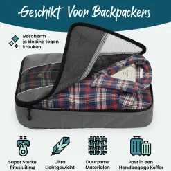 Sunflake Set von 3 Packing Cubes - Grey