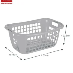 Sunware Basic 55 cm tiefen Wäschekorb - Grey