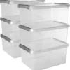Sunware Comfort Line 15 Liter transparent graue 6er-Set Aufbewahrungsboxen