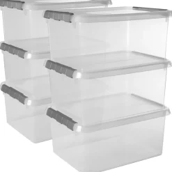 Sunware Comfort Line 15 Liter transparent graue 6er-Set Aufbewahrungsboxen