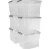 Sunware Comfort Line 52 Liter transparent graue 6er-Set Aufbewahrungsboxen