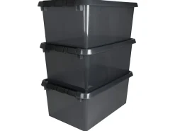 Sunware comfort Line 3er-Set 45L Aufbewahrungsbox - grau