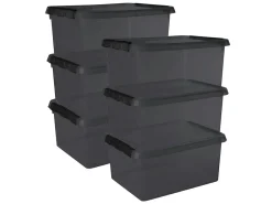 Sunware comfort Line 6er-Set 15L Aufbewahrungsbox - grau